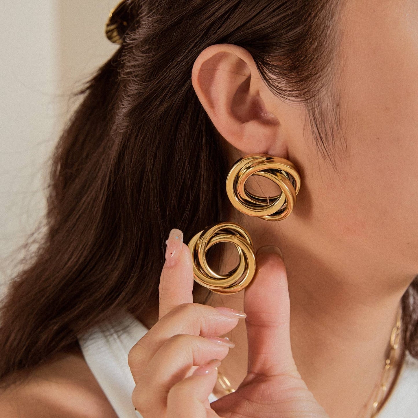 Boucles d'oreilles puces - Kyana: Gold / Tu [1]