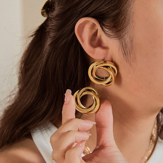 Boucles d'oreilles puces - Kyana: Gold / Tu [1]
