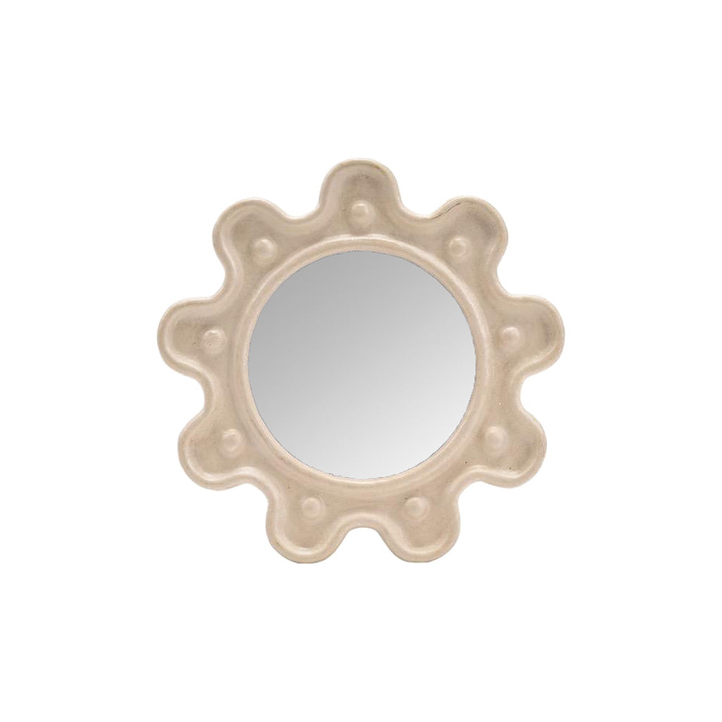 Miroir ethnic rond sable