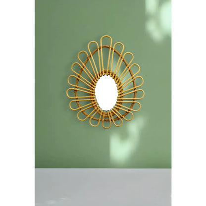 Miroir Vintage Rotin OVALE 33 cm