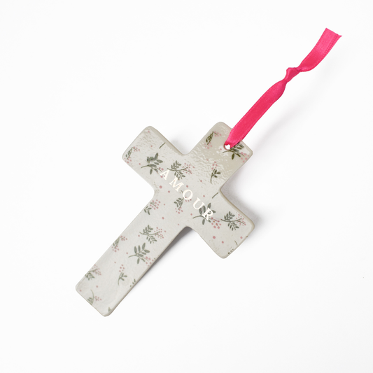 Croix Murale Pink Berry: Amour