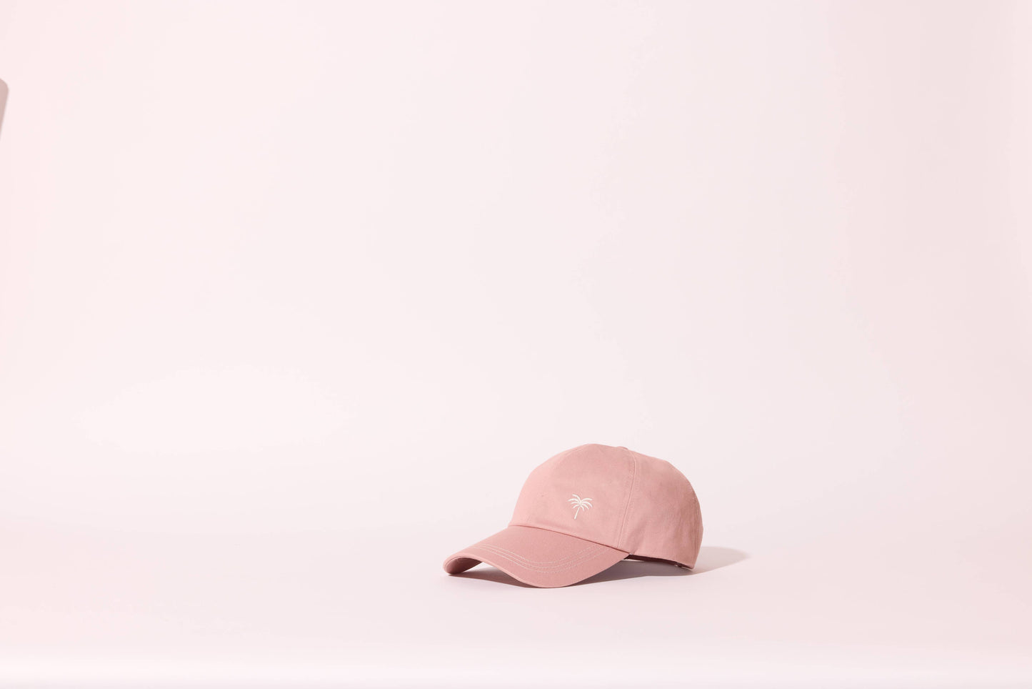 CASQUETTE COTON ROSE BRODÉ PALMIER NICA