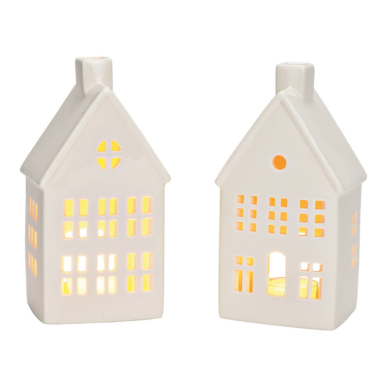 Maison photophore en porcelaine (L/H/P) 10x19x7cm