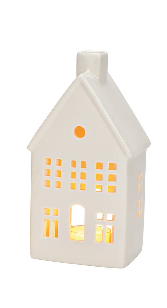 Maison photophore en porcelaine (L/H/P) 10x19x7cm