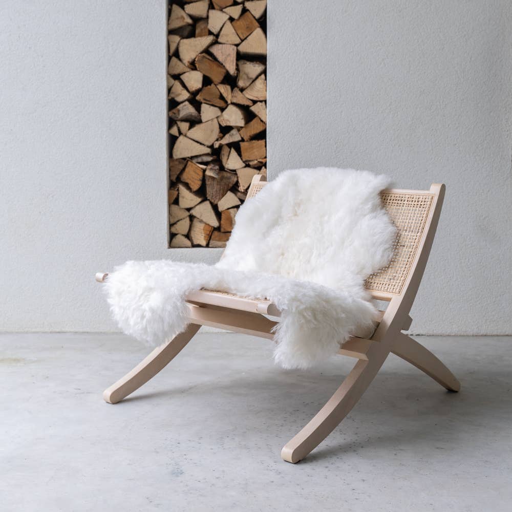 Peau de mouton beige de Nouvelle-Zélande 80 cm