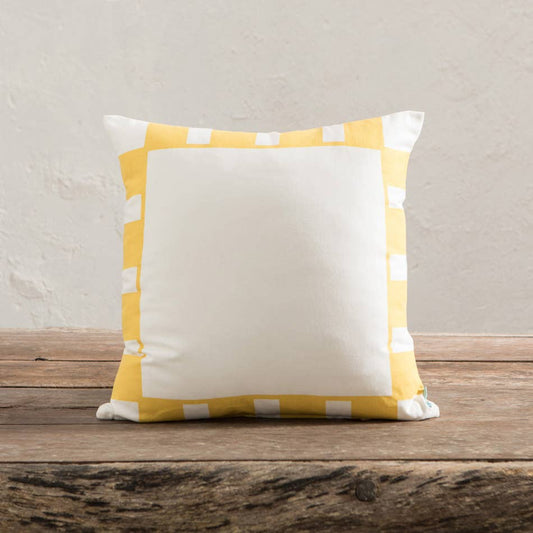 Coussin Capri Stripe Frame Jaune 45x45