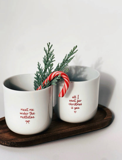 Gobelet Tasse X-Mas rouge - Santa Baby - Gui - Noël: Tout ce que je veux pour Noël, c'est toi.