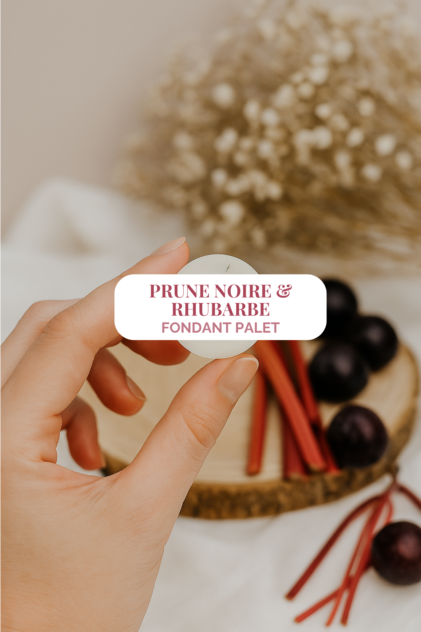 " Prune noire & Rhubarbe " - Fondant parfumé 5h