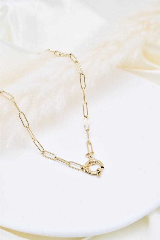 Collier en acier inoxydable doré - BJ210176OR