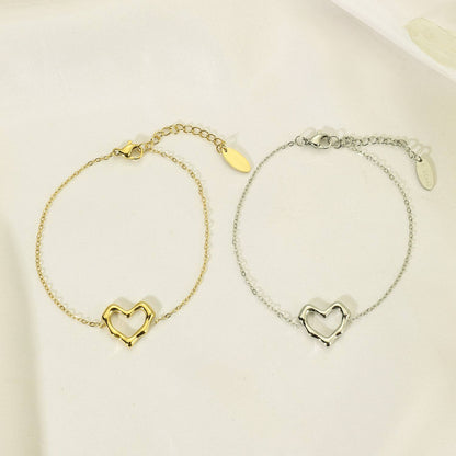 Bracelet cœur en acier inoxydable - BR210207: Doré