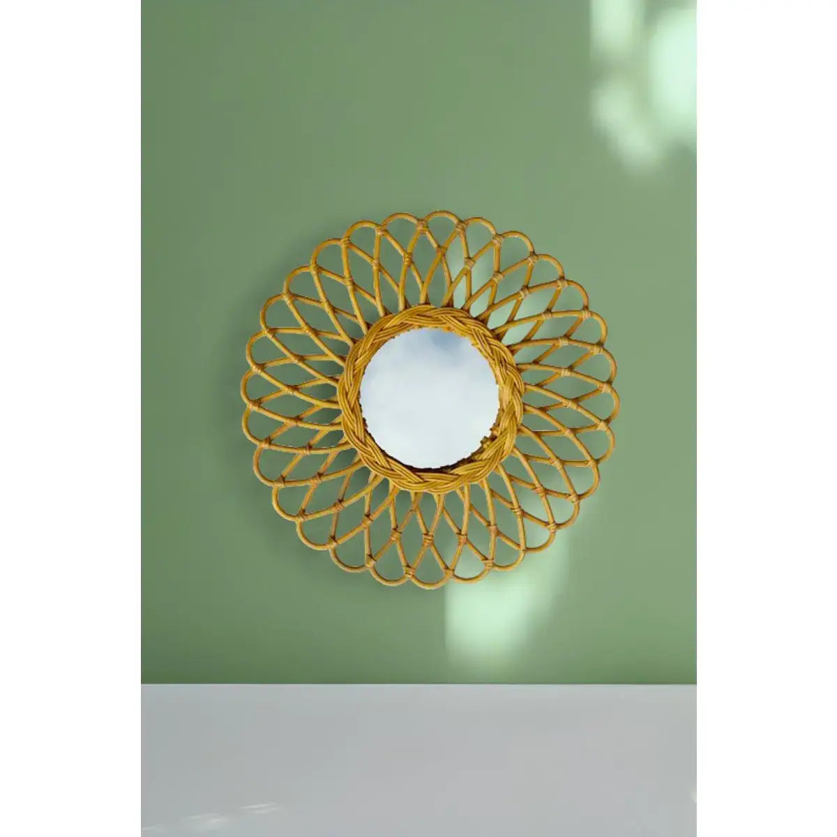 Miroir rond Vintage Rotin ATOM