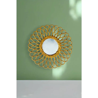 Miroir rond Vintage Rotin ATOM