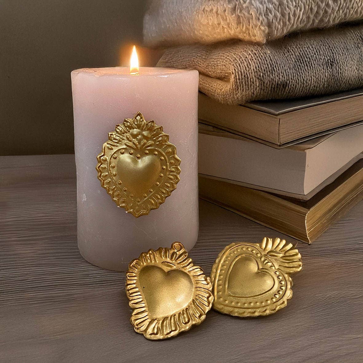 Clou mural- bijou de bougie ex-voto, 3 modèles assortis