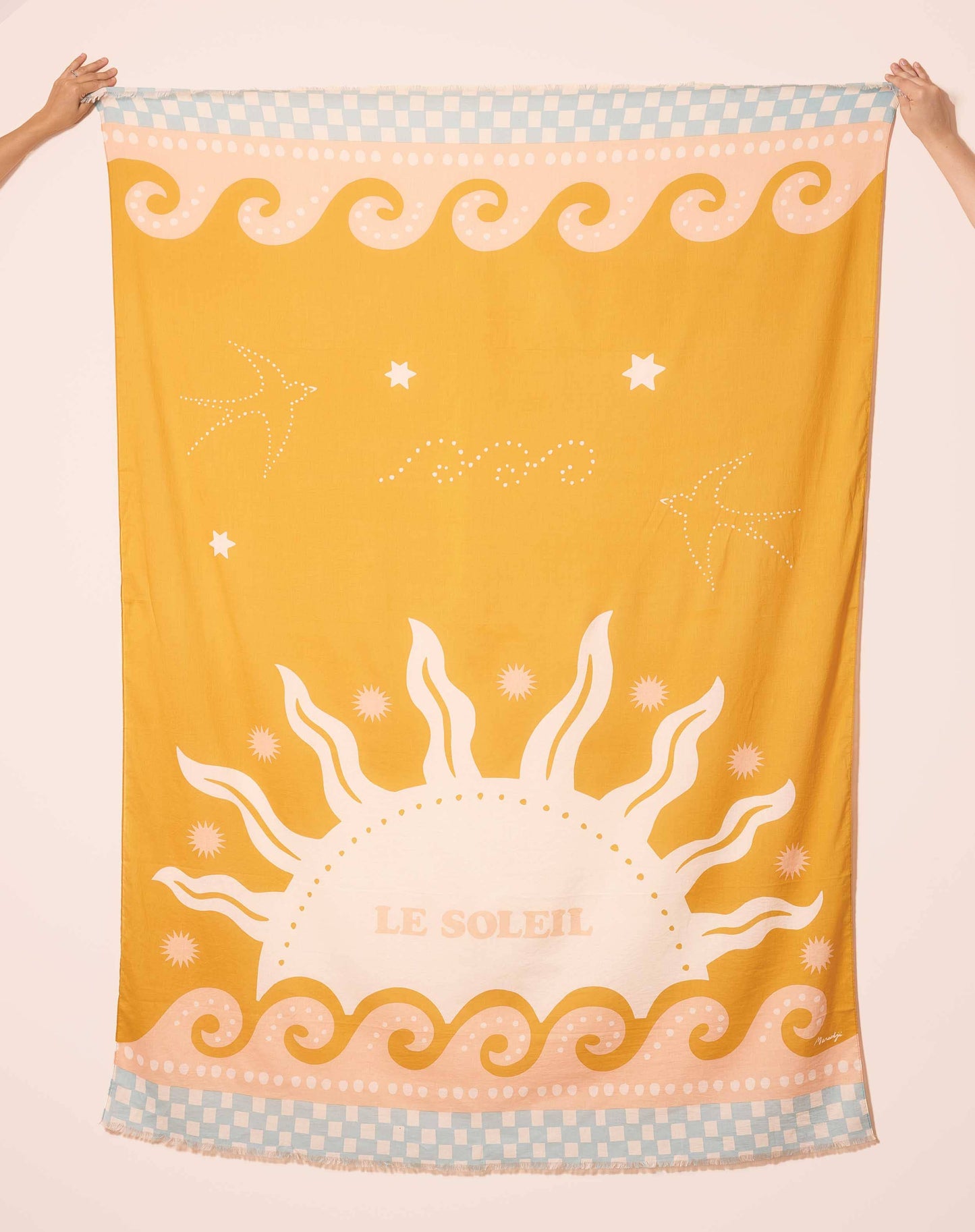 PARÉO COTON OCRE LE SOLEIL