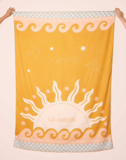 PARÉO COTON OCRE LE SOLEIL