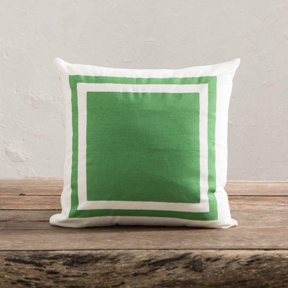 Coussin double carré vert Capri 45x45