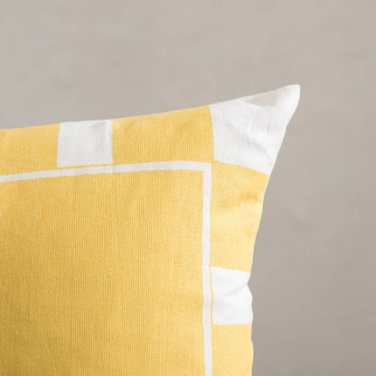 Coussin Capri Stripe Frame Jaune 45x45
