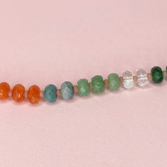 Bracelet perles candy facetées multicolores: Rose