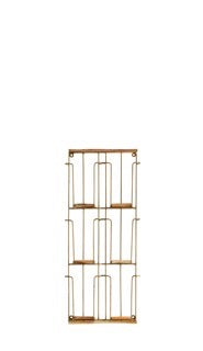 PRÉSENTOIR À CARTES EN FER ET CANNAGE - LAITON ANTIQUE, NATUREL - 37X93 CM