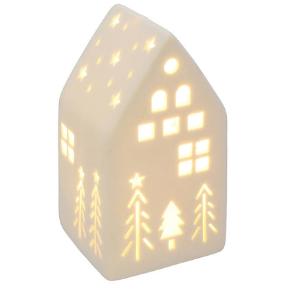 Maison LED de Noël blanche petite et haute