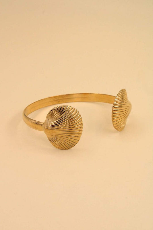 Bracelet Jonc Coquillage Acier Inox: Doré / TU