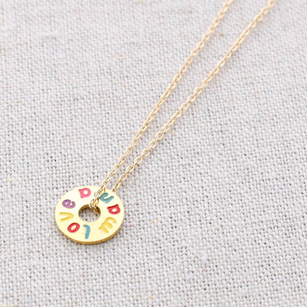 Collier en acier pendentif Love Mama: Combiné 1