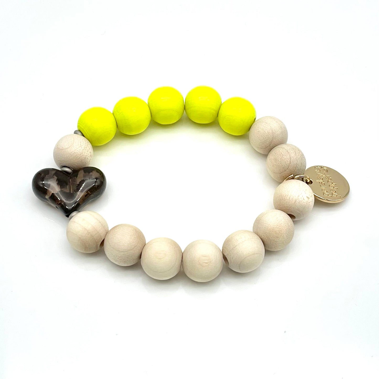 Bracelet NEON X WOOD — bracelet élastique à perles