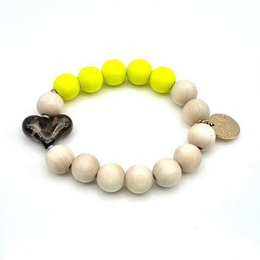 Bracelet NEON X WOOD — bracelet élastique à perles