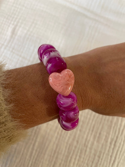 Charlie, bracelet: Kaki/topaze / 17 cm