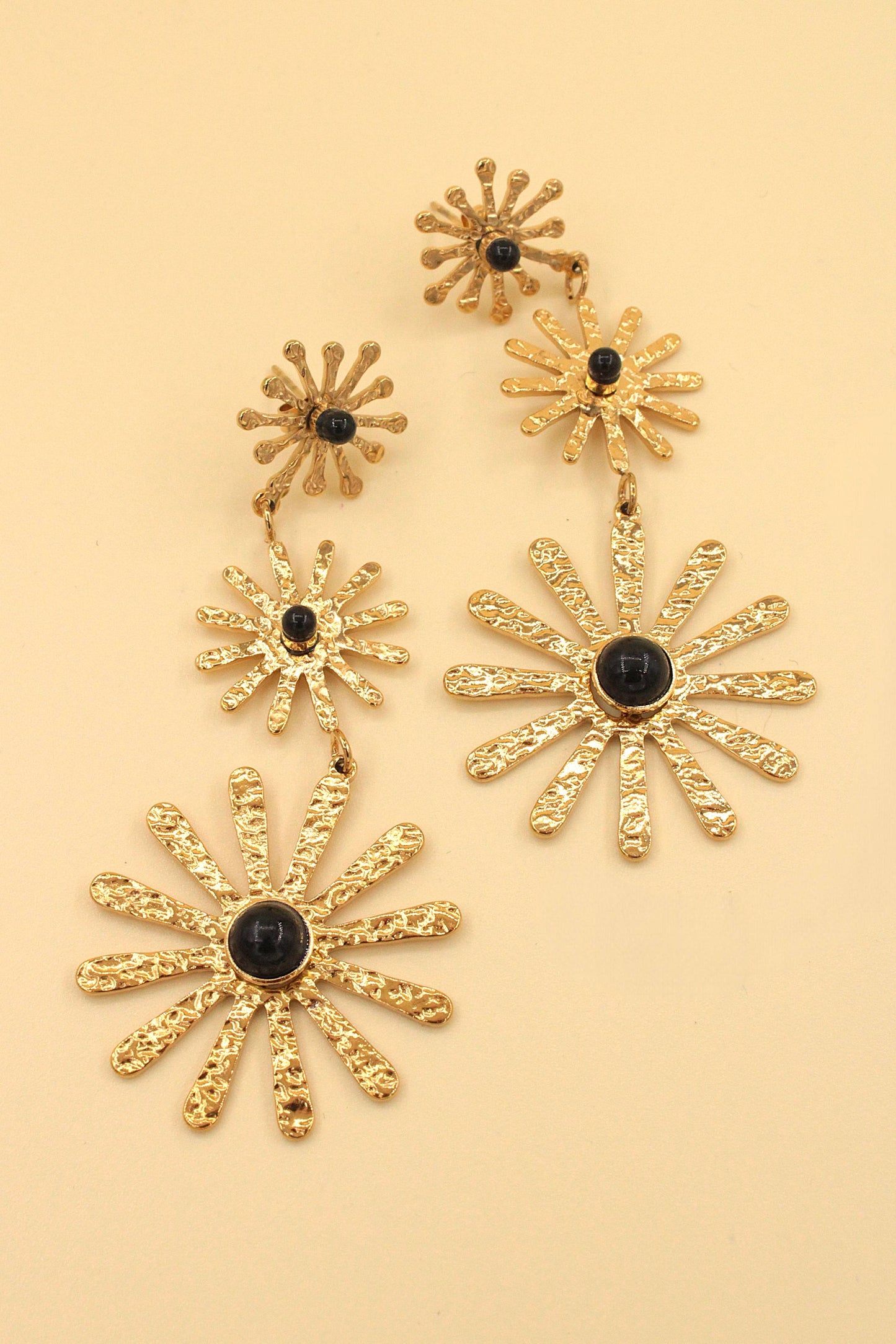 Boucles d'oreilles fleurs acier inoxydable: Blush / TU