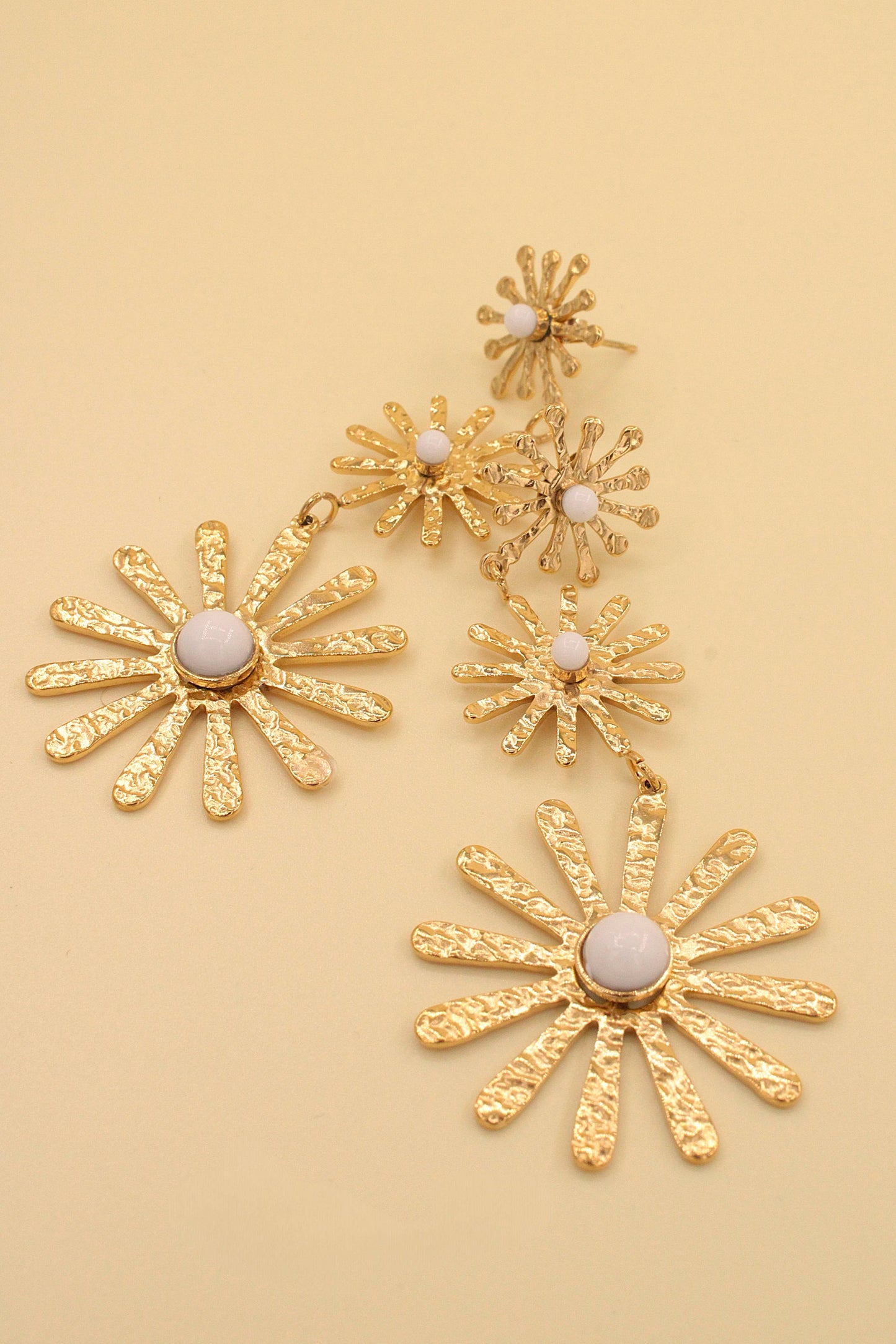 Boucles d'oreilles fleurs acier inoxydable: Blush / TU
