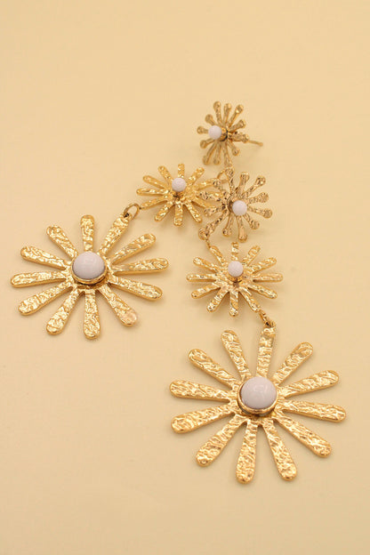 Boucles d'oreilles fleurs acier inoxydable: Blush / TU