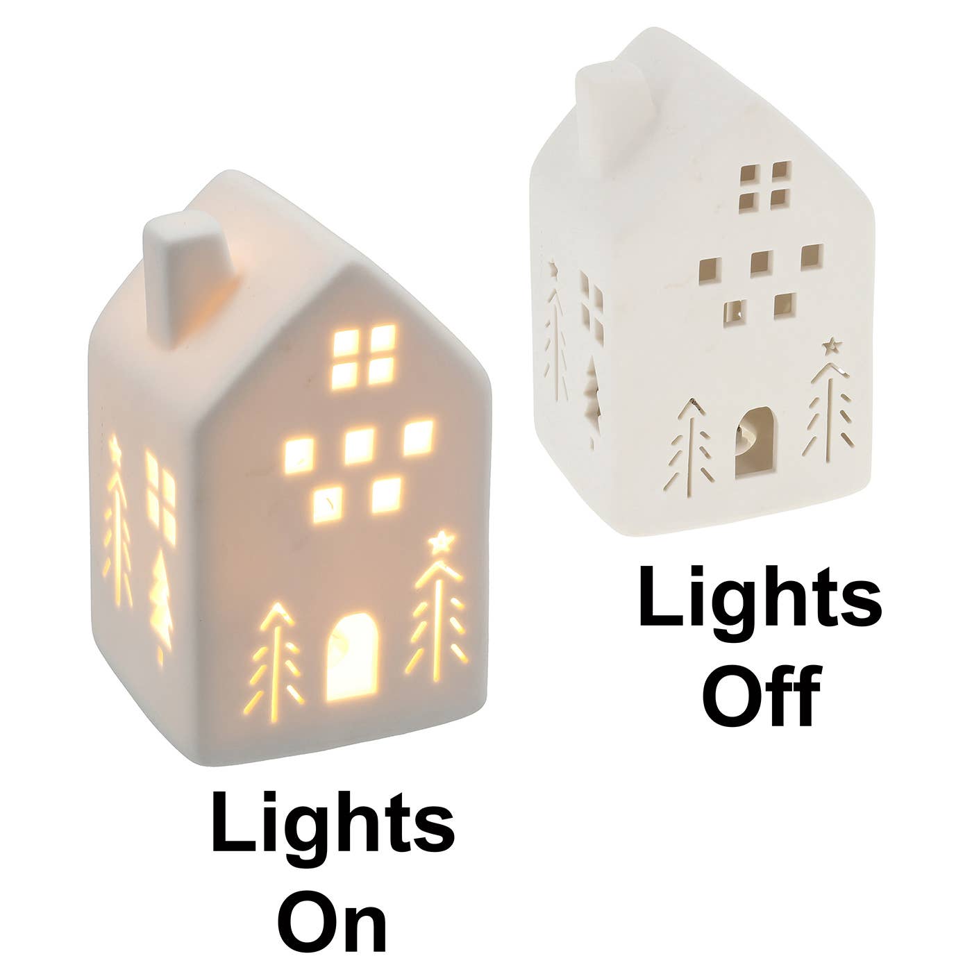 Petite maison LED de Noël blanche