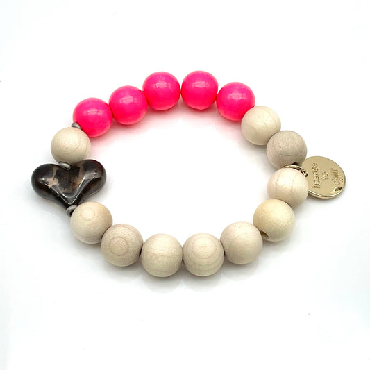 Bracelet NEON X WOOD — bracelet élastique à perles