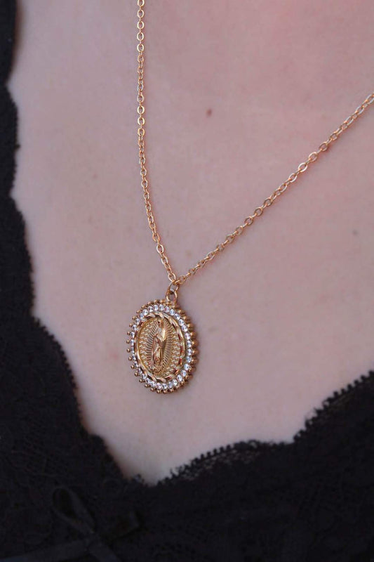 Collier Vierge Marie Acier Inoxydable: Doré / TU