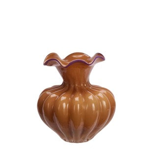 VASE EN VERRE - ABRICOT, LILAS - D:23X24 CM