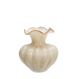 VASE EN VERRE - CRÈME, CARAMEL - D:23X24 CM