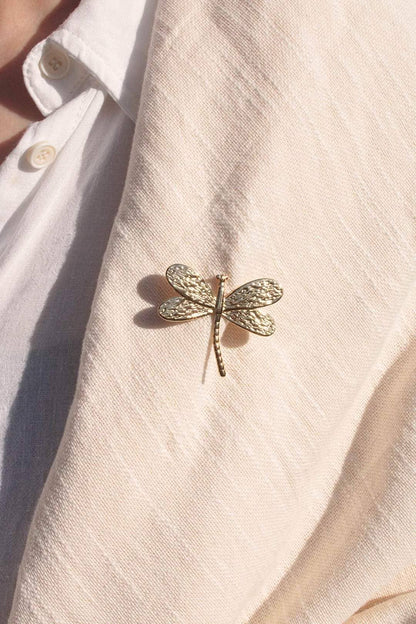 Broche Libellule en Acier Inoxydable: Doré / TU