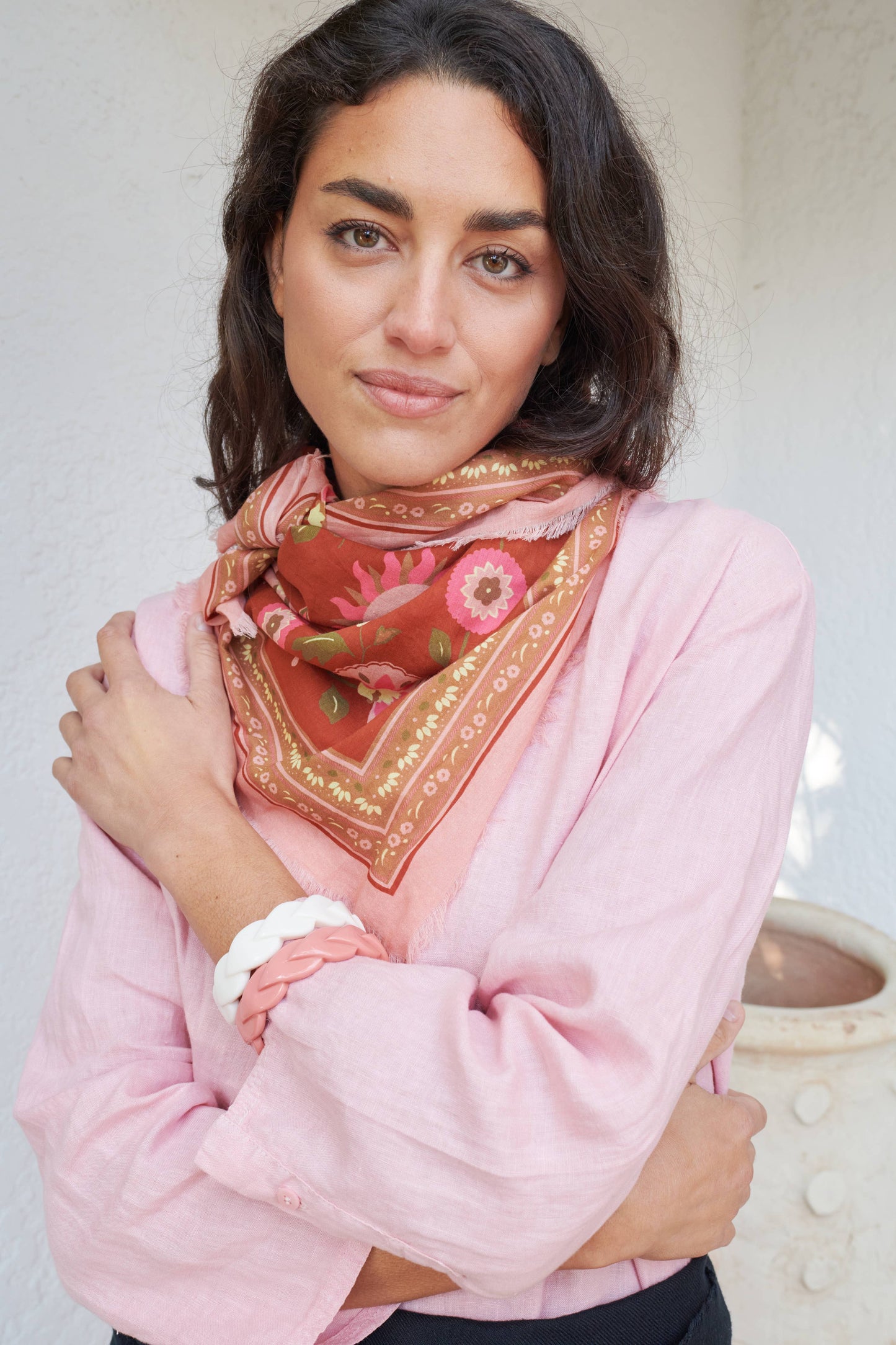 FOULARD COTON TERRACOTTA BOHEMIA