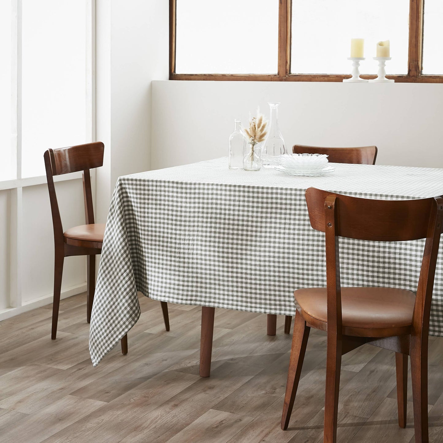 NAPPE 150 x 250 cm VICKIE Romarin: Double gaze de coton - 125 gr/m² / OEKO TEX - BSCI - TRAITEMENT DES EAUX USÉES / 100% Coton