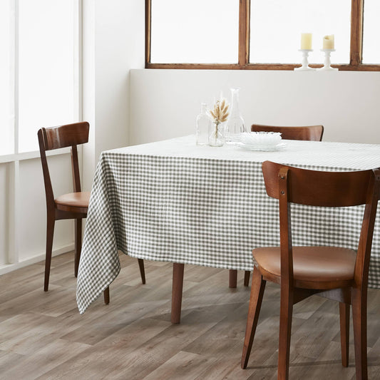 NAPPE 150 x 250 cm VICKIE Romarin: Double gaze de coton - 125 gr/m² / OEKO TEX - BSCI - TRAITEMENT DES EAUX USÉES / 100% Coton