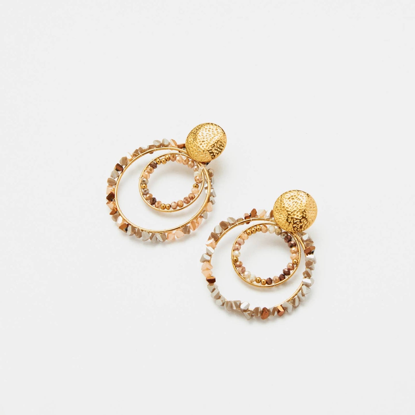 Boucles d'oreilles pendantes cercles - Esther: Noir / Tu [1]