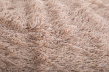 Plaid RUBY - imitation fourrure de lapin - 150x200 cm: Taupe