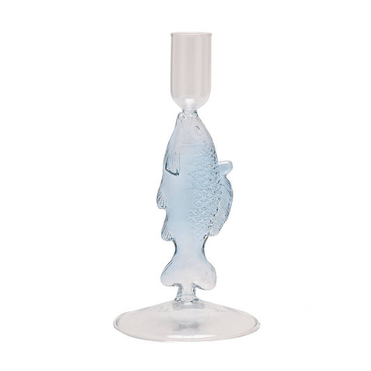 Bougeoir en verre pour bougie conique Hestia Fish