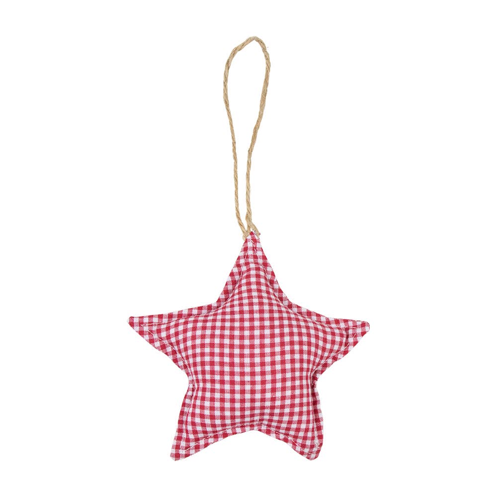 Pendentif étoile en coton rouge foncé 16 cm