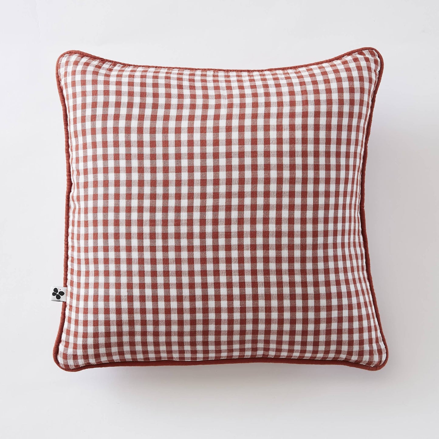 COUSSIN 45 x 45 cm VICKIE Terracotta: Double gaze de coton - 125 gr/m² / OEKO TEX - BSCI - TRAITEMENT DES EAUX USÉES - CONFORME DECRET ALLUMABILITÉ / Housse : 100% coton - Garnissage : 100% polyester