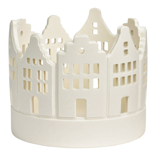 Photophore en porcelaine, blanc (L/H/P) 10x9x10cm