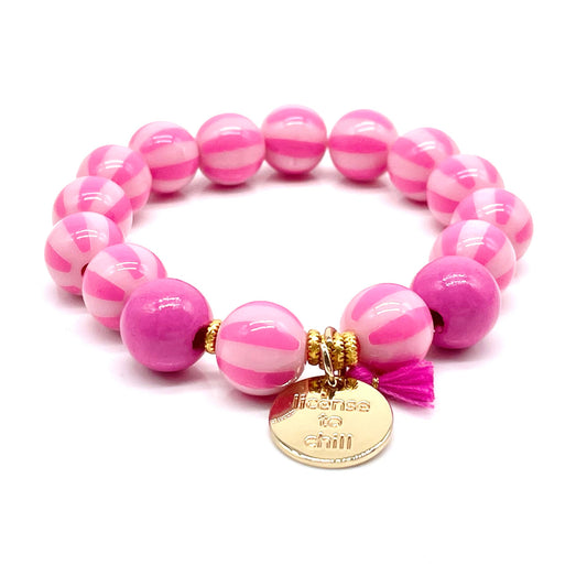 Bracelet SWEET CANDY STRIPES, bracelet élastique en perles