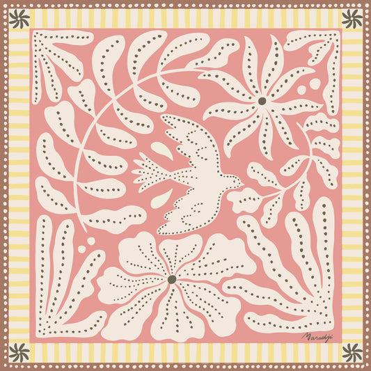 FOULARD COTON ROSE LIBERTE