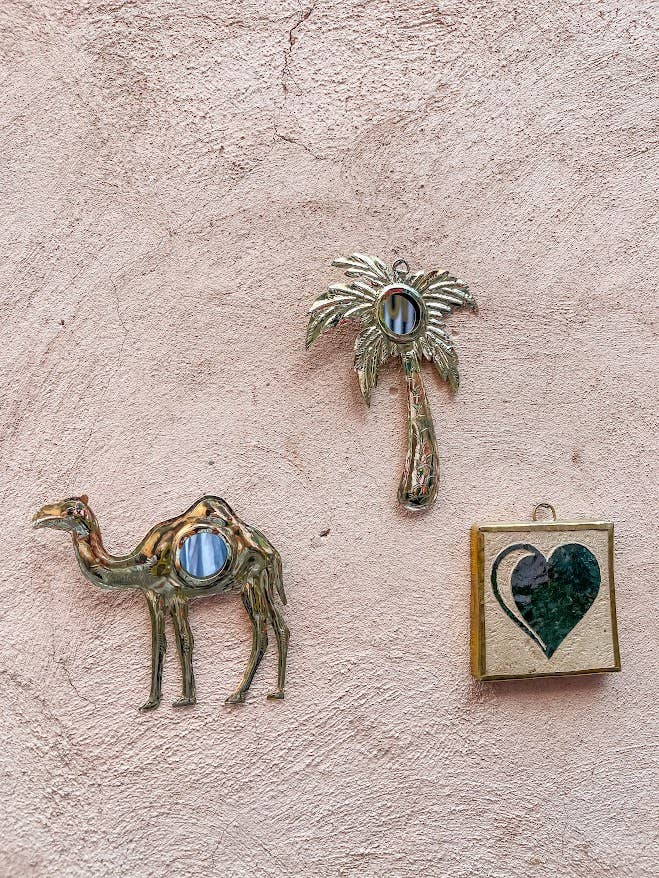 Miroir design Palmier Nomad par LIV, Bronze, Laiton, Miroir